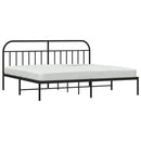 vidaXL fekete fém ágykeret fejtámlával 193 x 203 cm