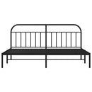 vidaXL fekete fém ágykeret fejtámlával 193 x 203 cm