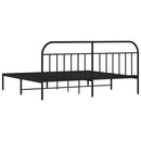 vidaXL fekete fém ágykeret fejtámlával 193 x 203 cm