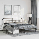 vidaXL fekete fém ágykeret fejtámlával 193 x 203 cm