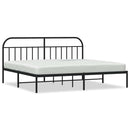 vidaXL fekete fém ágykeret fejtámlával 200 x 200 cm