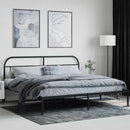 vidaXL fekete fém ágykeret fejtámlával 200 x 200 cm