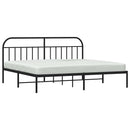 vidaXL fekete fém ágykeret fejtámlával 200 x 200 cm