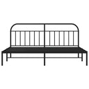 vidaXL fekete fém ágykeret fejtámlával 200 x 200 cm
