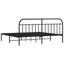 vidaXL fekete fém ágykeret fejtámlával 200 x 200 cm
