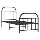 vidaXL fekete fém ágykeret fej- és lábtámlával 75 x 190 cm