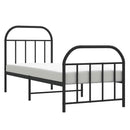 vidaXL fekete fém ágykeret fej- és lábtámlával 75 x 190 cm