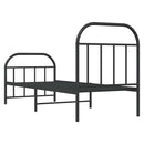 vidaXL fekete fém ágykeret fej- és lábtámlával 75 x 190 cm