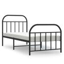 vidaXL fekete fém ágykeret fej- és lábtámlával 90 x 190 cm
