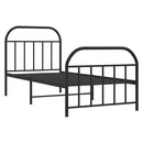 vidaXL fekete fém ágykeret fej- és lábtámlával 90 x 190 cm