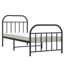 vidaXL fekete fém ágykeret fej- és lábtámlával 90 x 190 cm