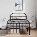 vidaXL fekete fém ágykeret fej- és lábtámlával 100 x 190 cm