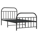 vidaXL fekete fém ágykeret fej- és lábtámlával 100 x 190 cm