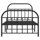 vidaXL fekete fém ágykeret fej- és lábtámlával 100 x 200 cm
