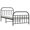 vidaXL fekete fém ágykeret fej- és lábtámlával 107 x 203 cm
