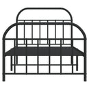vidaXL fekete fém ágykeret fej- és lábtámlával 107 x 203 cm