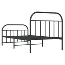 vidaXL fekete fém ágykeret fej- és lábtámlával 107 x 203 cm