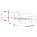 vidaXL fekete fém ágykeret fej- és lábtámlával 107 x 203 cm