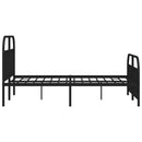 vidaXL fekete fém ágykeret fej- és lábtámlával 135 x 190 cm
