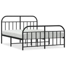 vidaXL fekete fém ágykeret fej- és lábtámlával 140 x 190 cm