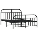 vidaXL fekete fém ágykeret fej- és lábtámlával 140 x 190 cm