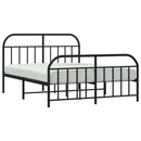 vidaXL fekete fém ágykeret fej- és lábtámlával 140 x 190 cm