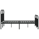 vidaXL fekete fém ágykeret fej- és lábtámlával 140 x 190 cm