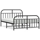 vidaXL fekete fém ágykeret fej- és lábtámlával 183 x 213 cm