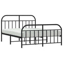 vidaXL fekete fém ágykeret fej- és lábtámlával 183 x 213 cm
