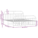 vidaXL fekete fém ágykeret fej- és lábtámlával 183 x 213 cm