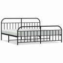 vidaXL fekete fém ágykeret fej- és lábtámlával 193 x 203 cm