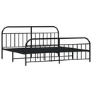 vidaXL fekete fém ágykeret fej- és lábtámlával 193 x 203 cm