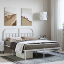 vidaXL fehér fém ágykeret fejtámlával 135 x 190 cm