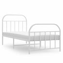 vidaXL fehér fém ágykeret fej- és lábtámlával 90 x 190 cm