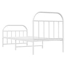 vidaXL fehér fém ágykeret fej- és lábtámlával 90 x 190 cm