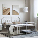 vidaXL fehér fém ágykeret fej- és lábtámlával 135x190 cm