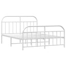vidaXL fehér fém ágykeret fej- és lábtámlával 150x200 cm