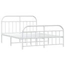 vidaXL fehér fém ágykeret fej- és lábtámlával 183 x 213 cm