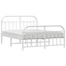 vidaXL fehér fém ágykeret fej- és lábtámlával 183 x 213 cm