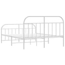 vidaXL fehér fém ágykeret fej- és lábtámlával 183 x 213 cm