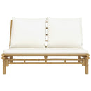 vidaXL bambusz kerti pad krémfehér párnákkal