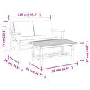vidaXL 2 részes bambusz kerti ülőgarnitúra sötétszürke párnákkal