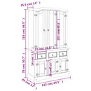 vidaXL Corona fehér tömör mexikói fenyő magasszekrény 112x43x196 cm