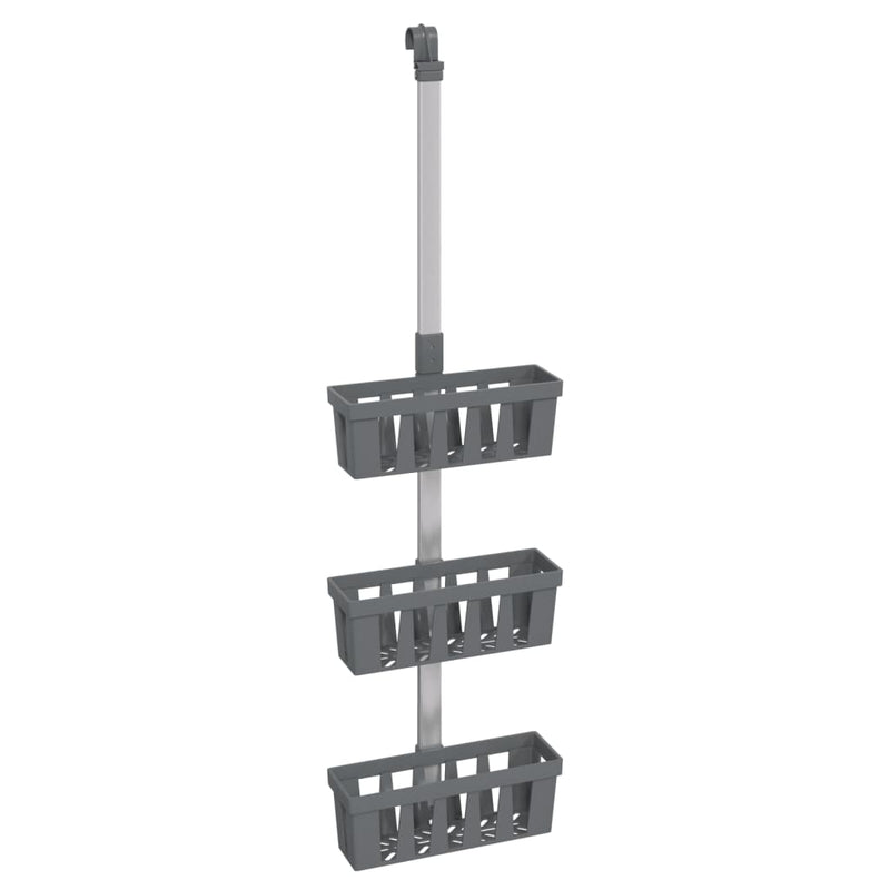 vidaXL alumínium zuhanyakasztó polc 30 x 15 x (67-105) cm
