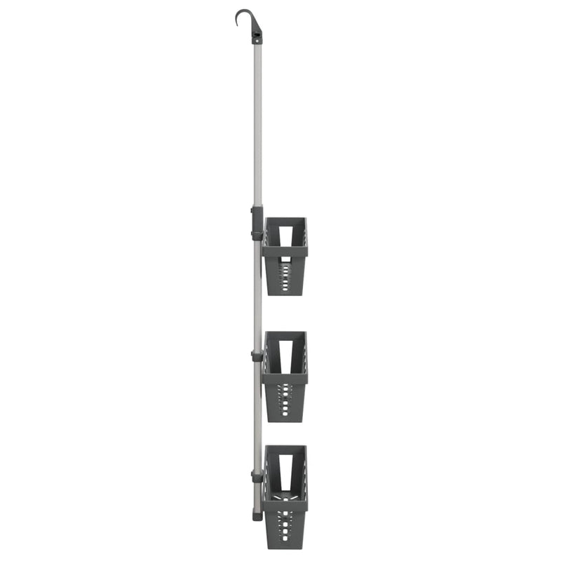 vidaXL alumínium zuhanyakasztó polc 30 x 15 x (67-105) cm