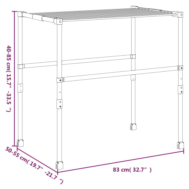 vidaXL alumínium szárító 83 x (50-55) x (40-85) cm