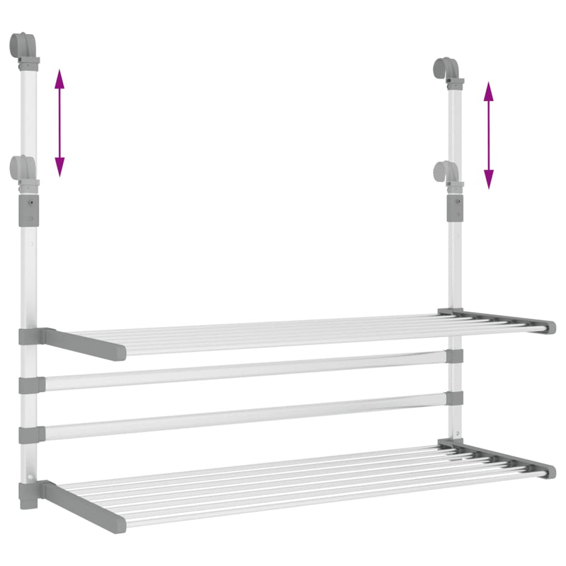 vidaXL alumínium erkély ruhaszárító 89 x 25 x (60-95) cm