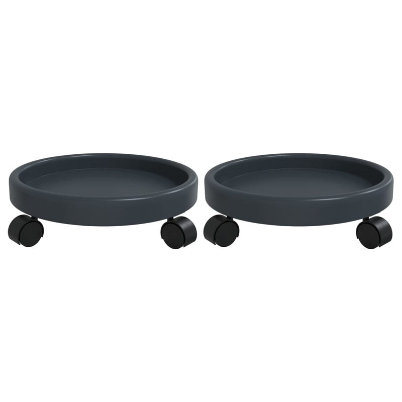 vidaXL 2 db szürke kerekes virágtartó átmérő 34 cm 35 kg
