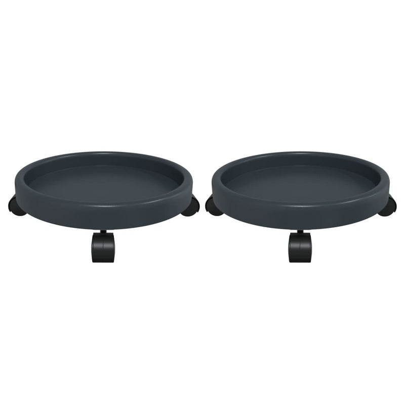vidaXL 2 db szürke kerekes virágtartó átmérő 34 cm 35 kg