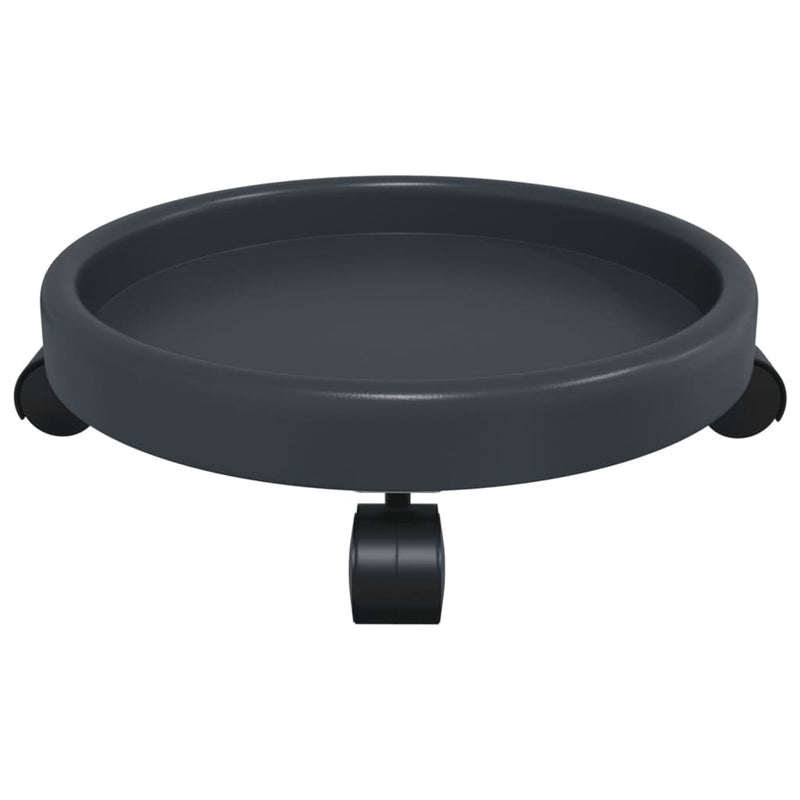 vidaXL 2 db szürke kerekes virágtartó átmérő 34 cm 35 kg